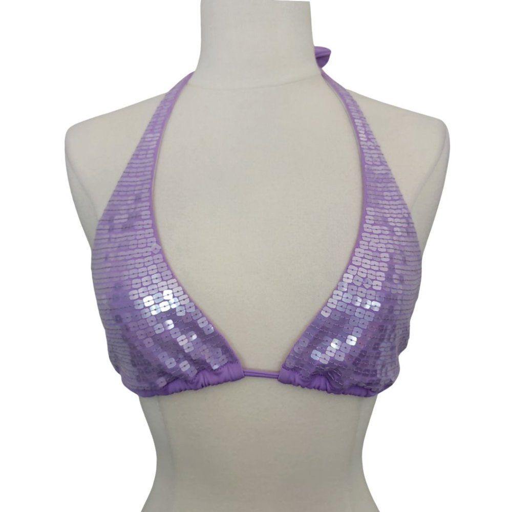 Victoria's Secret Lavender Sequin Halter Bikini Top